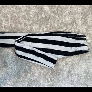 Black and White Striped Stretchy Jeans